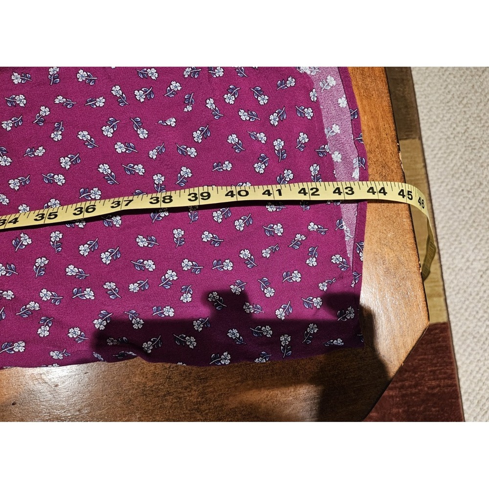 Loft Womans Long Burgundy Floral Dress Sz 10 Bloomcore Cottagecore - Picture 11 of 13